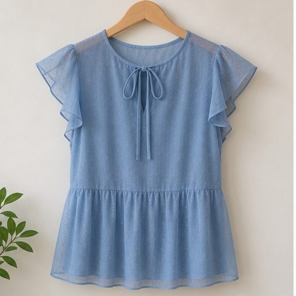 Blue Smocked Top